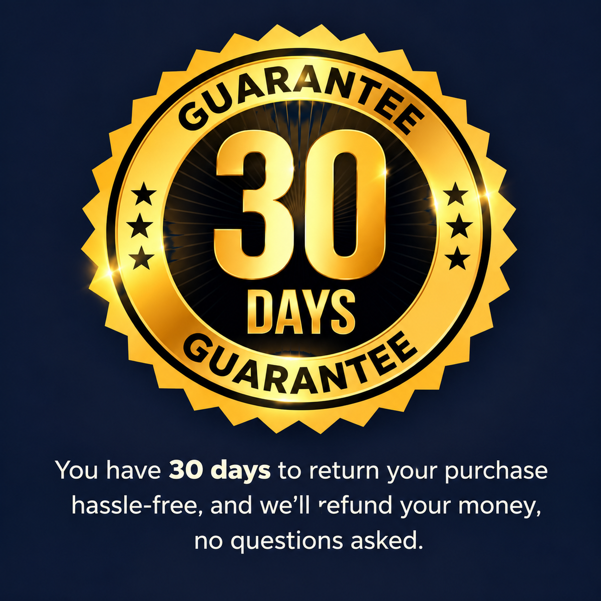 LaserCut 30-day guarantee in English